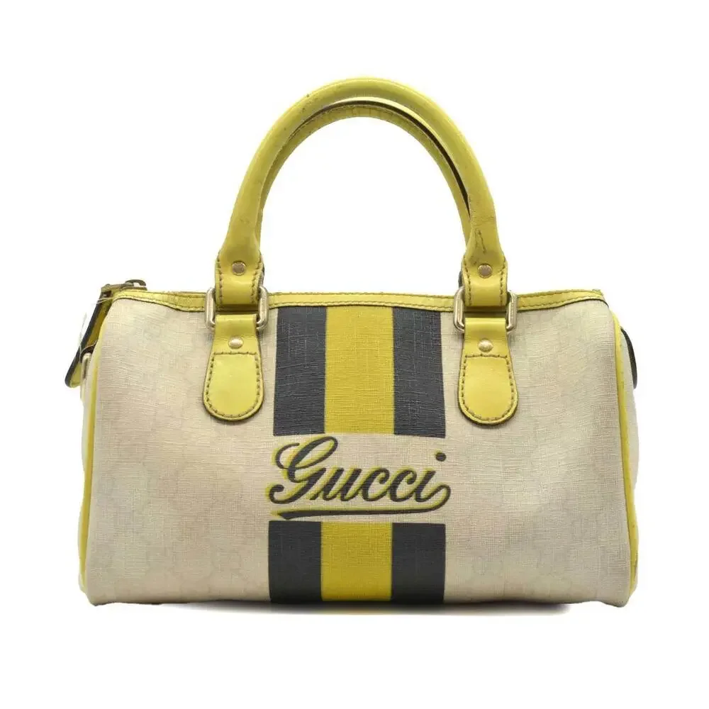 Gucci GG Plus Monogram Web Stripe Small Joy Boston Yellow - Picture 1 of 15